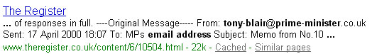 WARNING - this is not Tony Blair's real email address