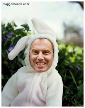 Tony Blair as a harmless bunny